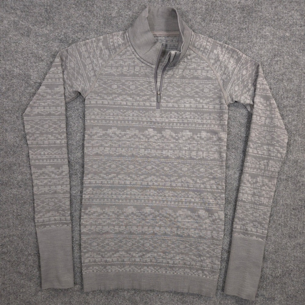 Lululemon Rest Less 1/4 Zip Womens 0 Heathered Slate Geometric Performance